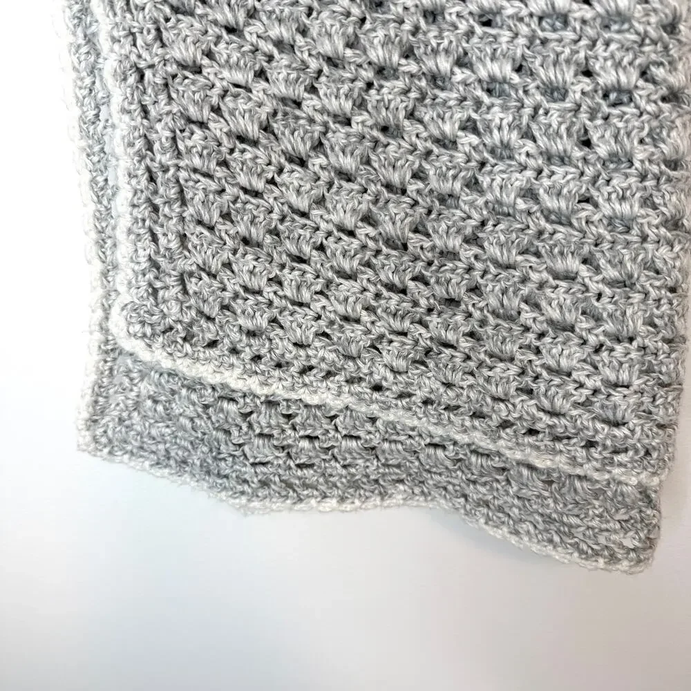 Handmade Crochet Baby Unisex Neutral Crib Stroller Blanket 38